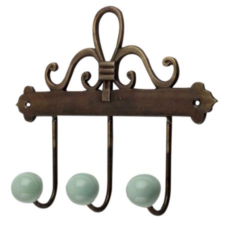 Solid Sage Green Ceramic Iron Hooks